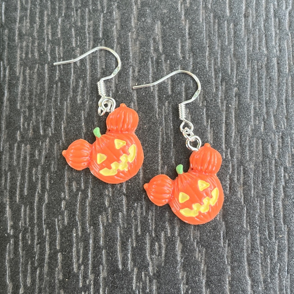 Disney Pumpkin Mickey Handcrafted 925 Earrings